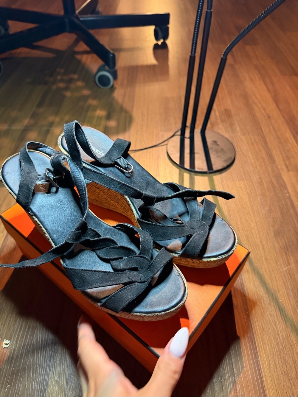 Black Women's Espadrille Wedge Sandals